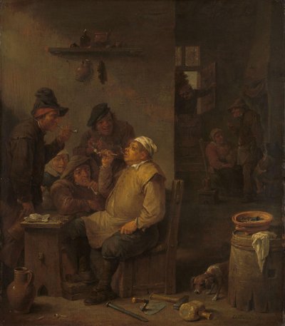 居酒屋で仲間と喫煙するメイソン 作： David Teniers (II)