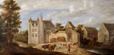 「Perck 近くのアーティストの家 De Dry Token の眺め」、c1663-c1690 作： David Teniers II