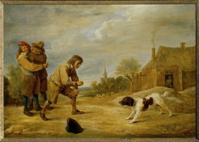 犬と農場の少年 作： David Teniers the Younger