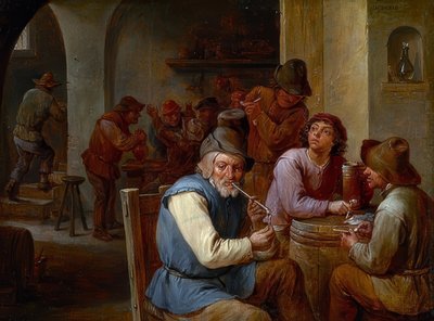 村のパブで。 1660年頃 作： David Teniers the Elder