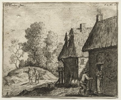 女性と話す農民。 作： David Teniers the Elder