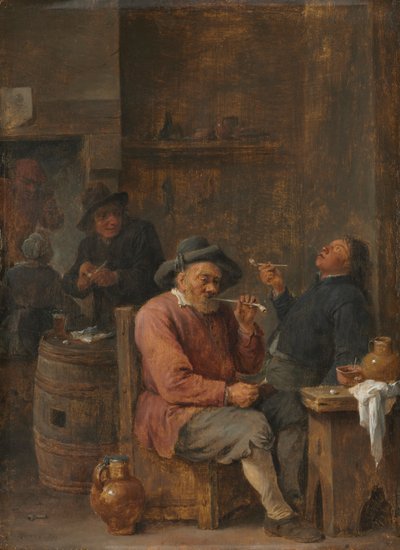 インで喫煙する農民c。 1640。 作： David Teniers the Elder