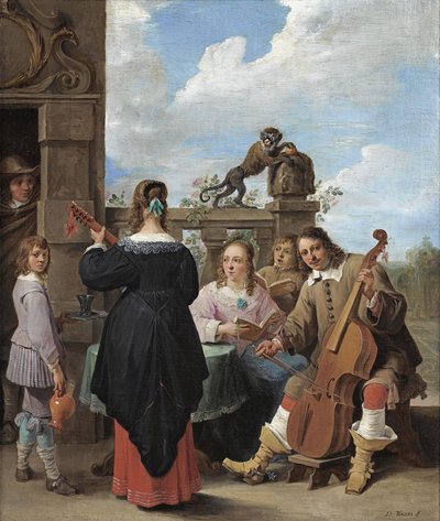 テラスでのファミリーコンサート 作： David Teniers the Younger