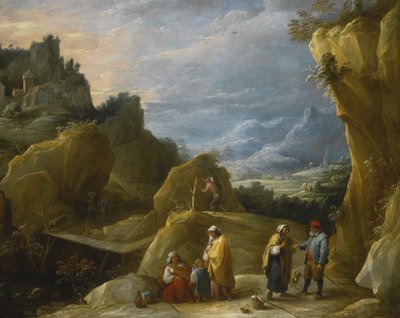 ジプシー占い師のいる山の風景 作： David Teniers the Younger