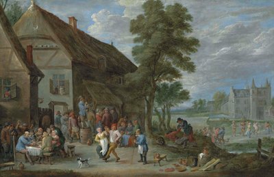 ペルクの宿の外で踊る農民たち。 作： David Teniers the Younger