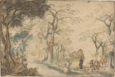 嘲笑されたエリシャのいる風景 作： David Vinckboons
