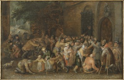 施しの配布、1610年頃 作： David Vinckeboons