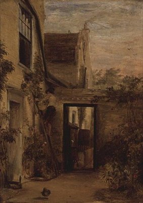 家の裏にある壁のある庭 作： David Wilkie