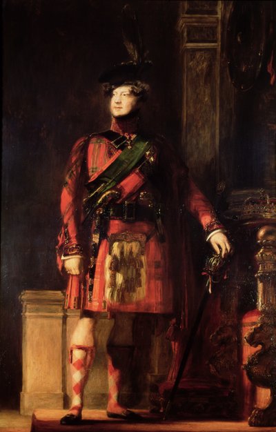 1830年、ハイランドドレスを着たジョージIV（1762-1830） 作： David Wilkie