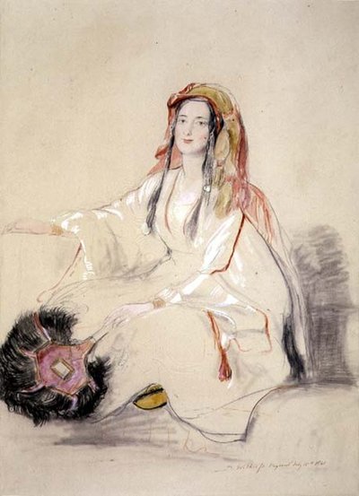 No.0743*1 アラブのドレスを着た在ベイルート英国領事の妻、ムーア夫人 作： David Wilkie