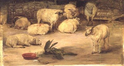 檻の中の10匹の羊 作： David Wilkie