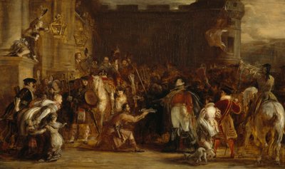 ホリールード宮殿でのジョージ4世の入り口 作： David Wilkie