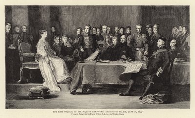 1837年6月20日、女王陛下の最初の評議会、ケンジントン宮殿 作： David Wilkie