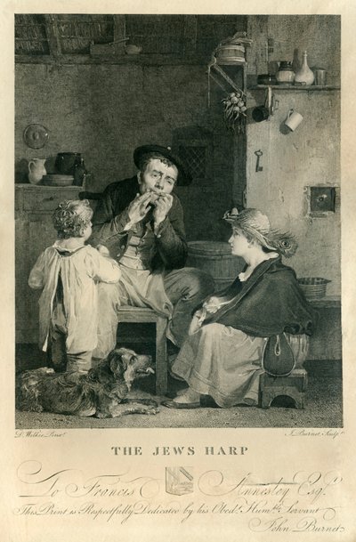 ユダヤ人のハープ」Lのリトグラフ 作： David Wilkie