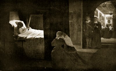 クロムウェルの死、1658年、「イギリス国民のハッチンソンの物語」、1923年頃のイラスト 作： David Wilkie