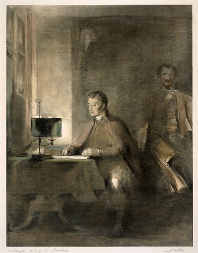 手紙を書くウェリントン 作： David Wilkie