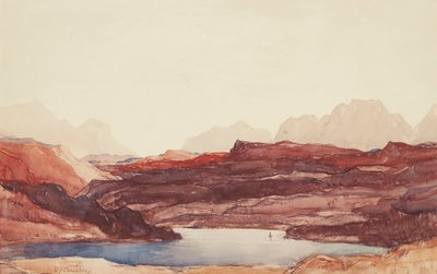 高原で（水彩） 作： David Young Cameron