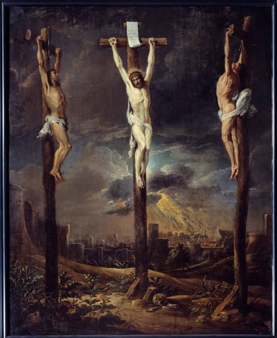 Le Calvary ダヴィッド・テニアス1世・ル・ヴュー（1582-1649）の絵画 17世紀 日0.86x0.69 m 作： David the Elder Teniers