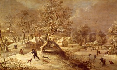 雪の下の古い村 作： David Teniers the Elder