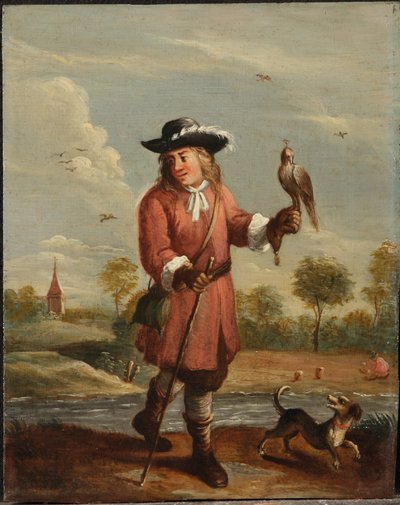 4 つの要素の寓話: 空気 (パネルに油彩) 作： David the Younger (follower of) Teniers