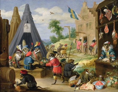 モンキー・エンキャンプメント 作： David Teniers the Younger
