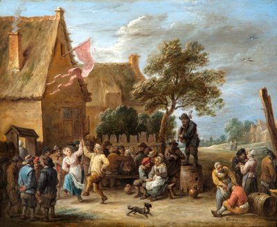カントリーインでの村のメリーメイキング 作： David Teniers the Younger