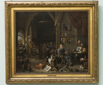 錬金術師」1670年代後半（油彩・キャンバス 作： David Teniers the Younger