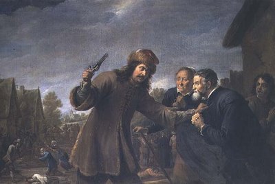 村への攻撃、1648 作： David Teniers the Younger