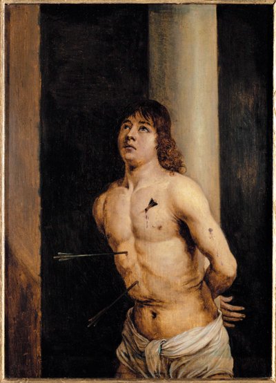 アントネッロ・ダ・メッシーナの聖セバスティアヌスの写し... 作： David the Younger Teniers