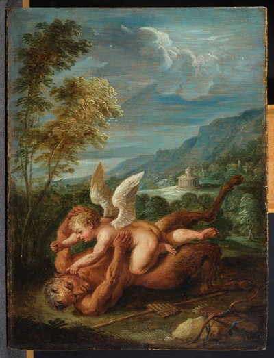 パンを克服するキューピッド 作： David Teniers the Younger
