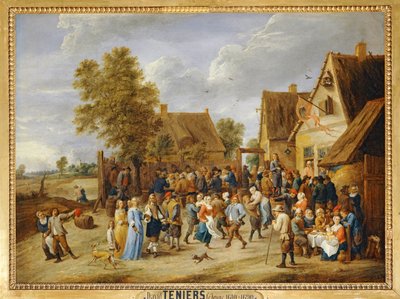 貴族カップルと村祭り... 作： David the Younger Teniers