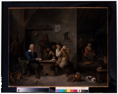 居酒屋で賭博をする人物 作： David the Younger Teniers