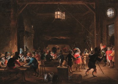 猿のいる衛兵室 1633年頃 油彩・パネル 作： David the Younger Teniers