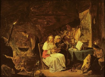 呪文場面（石工に取り付けられた銅の油） 作： David Teniers the Younger