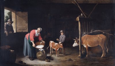 Interior de um estábulo, c.1640-50 (óleo sobre tela) 作： David Teniers the Younger