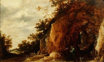 旅人のいる風景（一対のうちの一対） 作： David Teniers the Younger