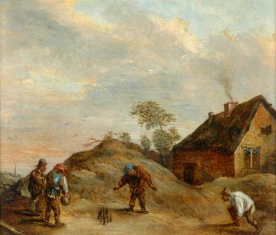ボウルで遊ぶ男性 作： David Teniers the Younger