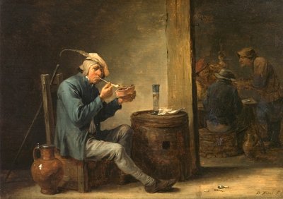 インテリアで農民の喫煙 作： David Teniers the Younger