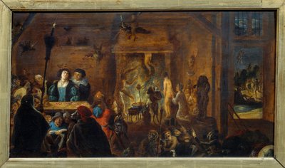 安息日の風景。ダヴィッド2世テニアスが描いた「若き日」と呼ばれる絵（1610-1690）Ec.Flam. 作： David Teniers the Younger