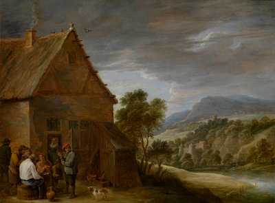 酒場の情景（パネルに油彩） 作： David Teniers the Younger