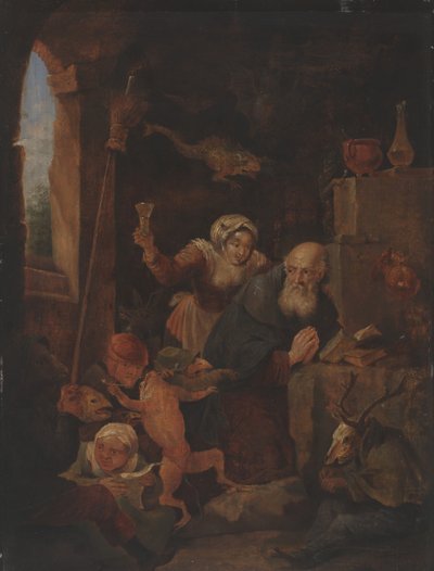 聖アントニウスの誘惑（パネルに油彩） 作： David Teniers the Younger