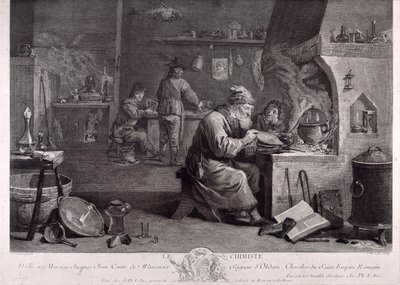 錬金術師の実験室（彫刻 作： David Teniers the Younger