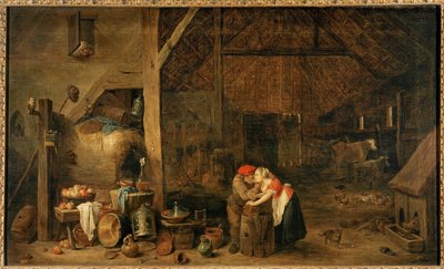 老人と女中 作： David the Younger Teniers