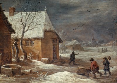 冬（パネル） 作： David Teniers the Younger