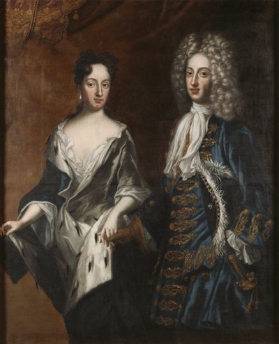 Frederic IV de Holstein Gottorp et Edwige Sophie de Suede - ホルシュタイン＝ゴットープ公爵フレデリック4世（1671-1702）と公爵夫人ヘドヴィグ・ソフィア（1681-1708）、Krafft, David, von（1655-1724）によるもの。油彩・キャンバス 作： David von Krafft