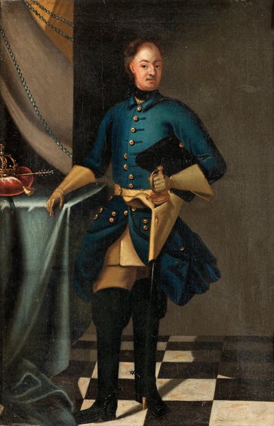 スウェーデンのチャールズ 12 世の肖像 (1682-1718) - デビッド フォン クラフト (1655-1724) による絵画、キャンバスに油彩、1716 年頃、46.5x30.5 cm - スウェーデンのチャールズ 12 世の肖像、キャンバスに油彩デヴィッド・フォン・クラフト - 個人蔵 作： David von Krafft