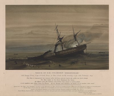 H.M.蒸気船「バーケンヘッド」の難破、1852年2月26日 作： Day & Son