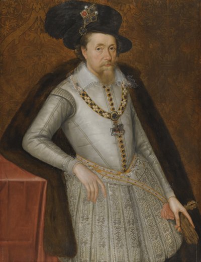 イングランド王ジェームズ1世の肖像、1566～1625年、17世紀初頭 作： De Critz