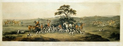 フォックスハンティング」プレート3 トーマス・サザーランド（1785-1838）による刻印 1817年（カラーリトグラフ 作： Dean Snr. (after) Wolstenholme