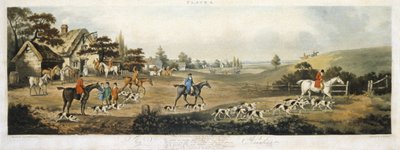フォックスハンティング」プレート4 トーマス・サザーランド（1785-1838）による刻印 1817年（カラーリトグラフ 作： Dean Snr. (after) Wolstenholme